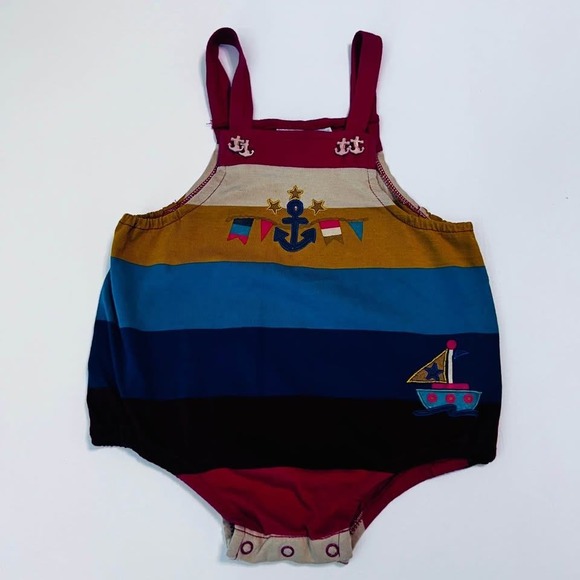Other - Kids N Fun Nautical Romper 24M Sailboat Anchor Cotton Knit